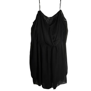 Fashion Nova Sweet Days Romper Black Cold Shoulder Chiffon 2X KSJ4753